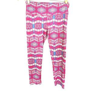 90 Degree pink cropped leggings, tie dye - S
